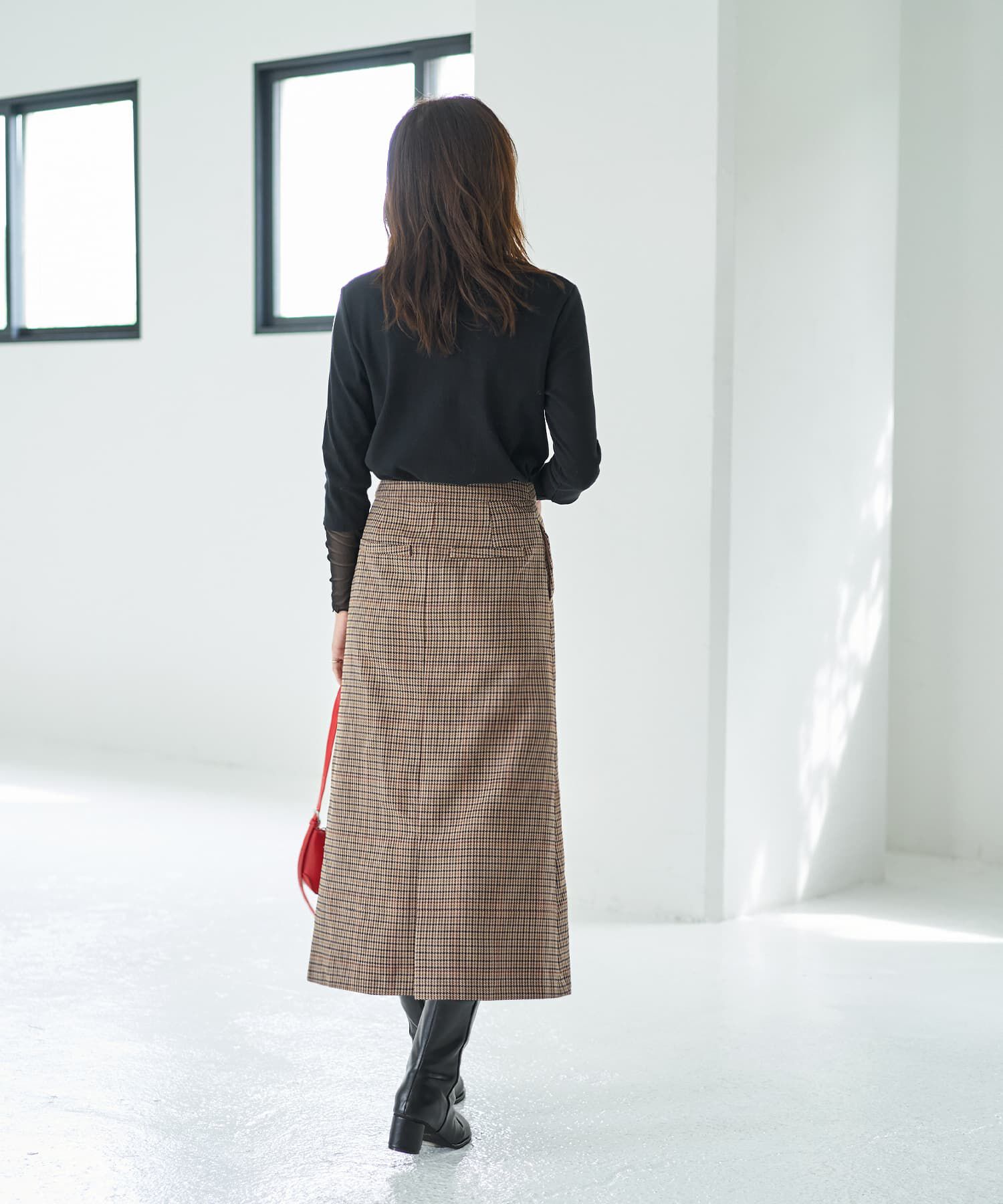 STYLE DELI「グレンチェック柄Aラインスカート」|スカート|