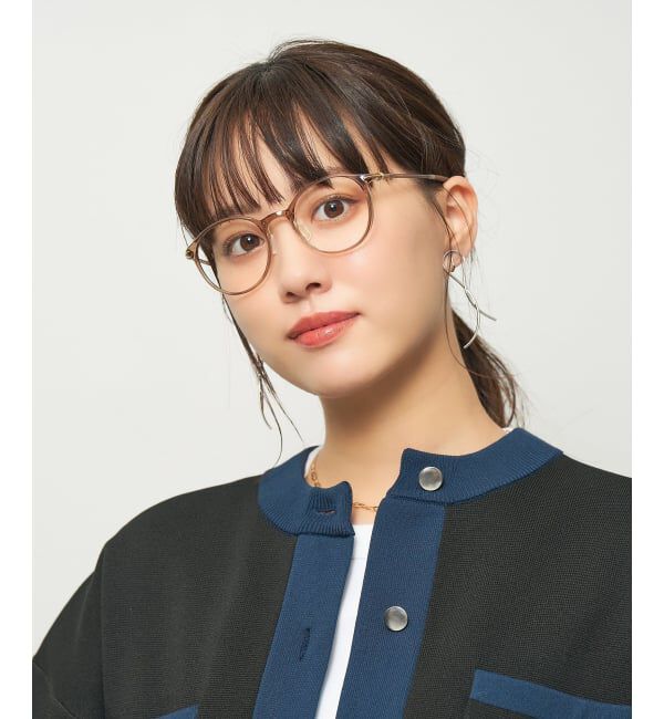  「ボストン型 メガネ｜中顔面短縮みえメガネ 軽量 大人可愛い おうちメガネ 伊達メガネ レンズ交換券付」|メガネ|