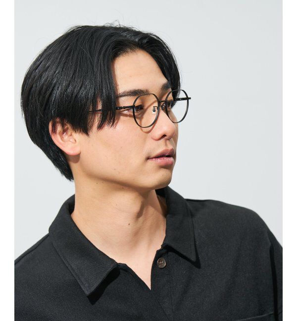  「ウエリントン型メガネ｜読書 レディース 女性用 大人可愛い 大理石｜Zoff｜CHIC レンズ交換券付」|メガネ|ブラック系その他