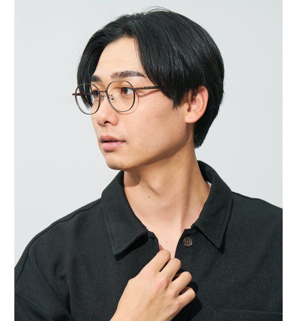  「ウエリントン型メガネ｜読書 レディース 女性用 大人可愛い 大理石｜Zoff｜CHIC レンズ交換券付」|メガネ|ベージュ