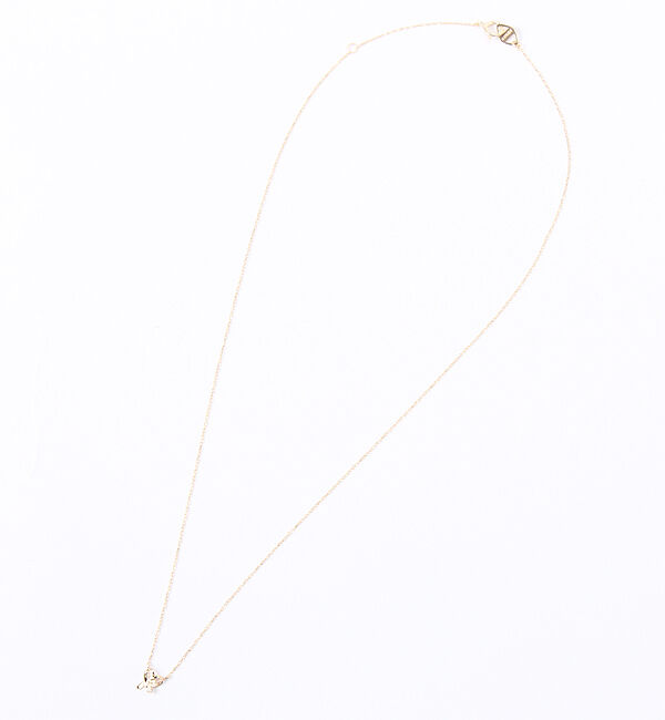 JUPITER「【K10】リボンモチーフダイヤモンドネックレス＜全長約40.5cm(調節した時の長さ37㎝)>」|ネックレス|