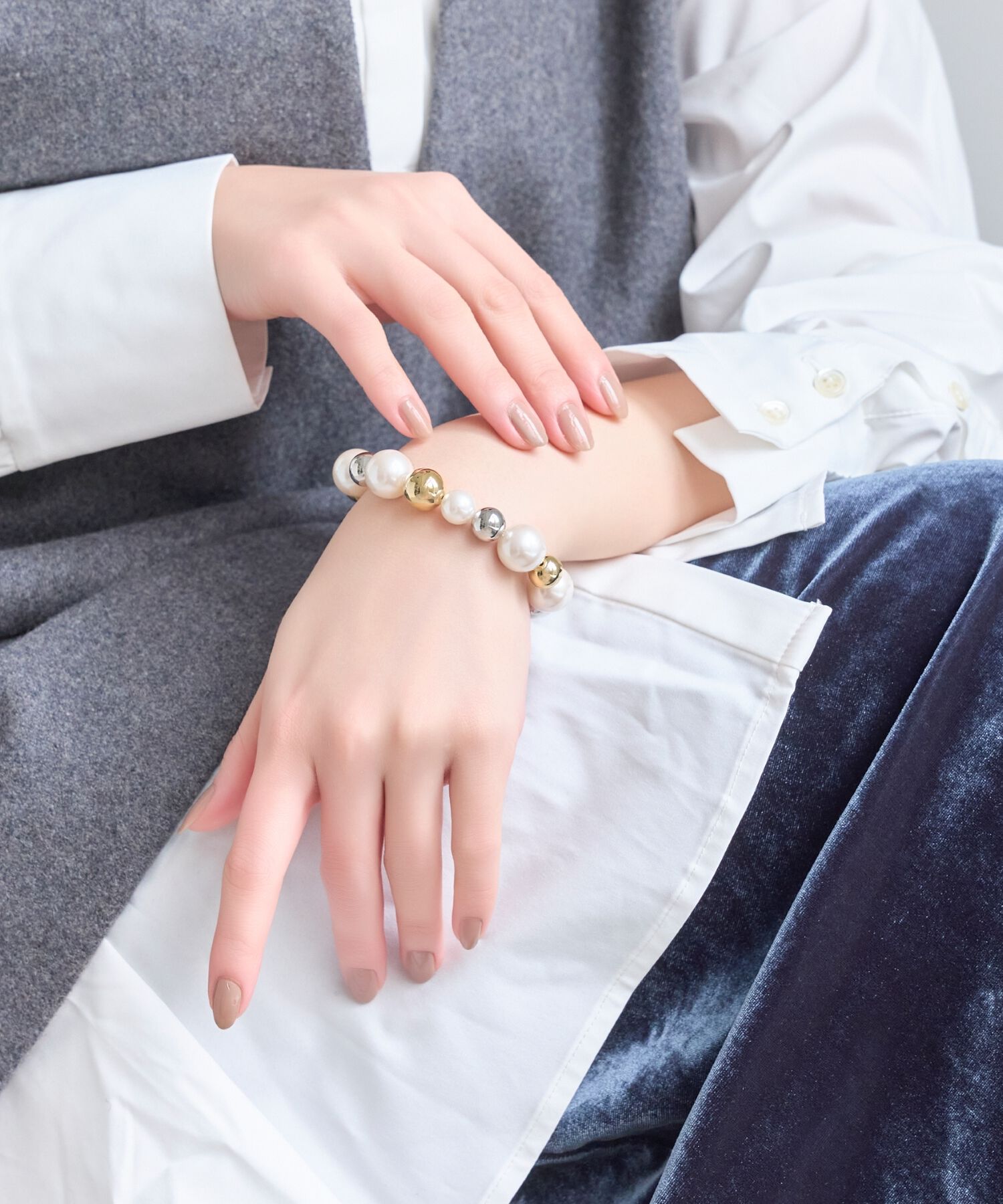 Phoebe「コンビメタルボールゴムブレスレット」|ブレスレット・バングル|