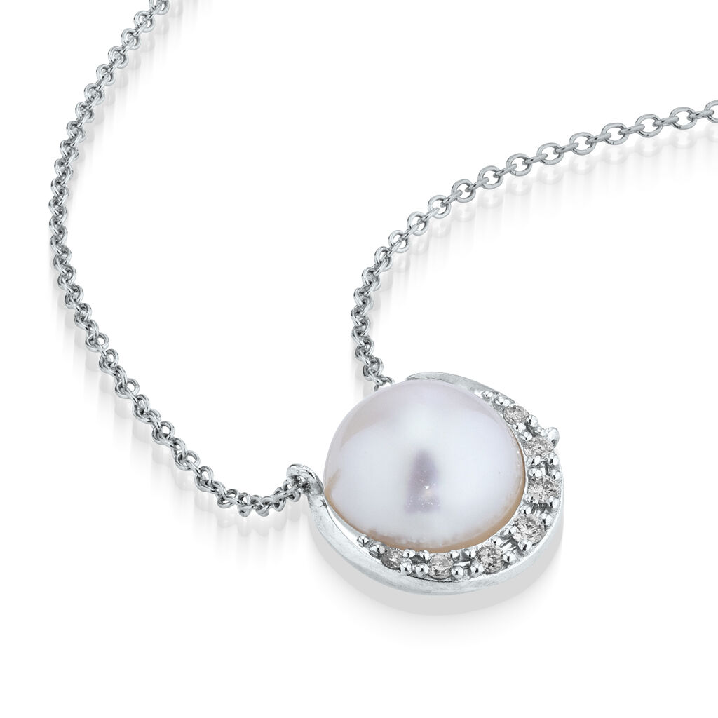 STAR JEWELRY「DIAMOND PEARL MOON」|ネックレス|
