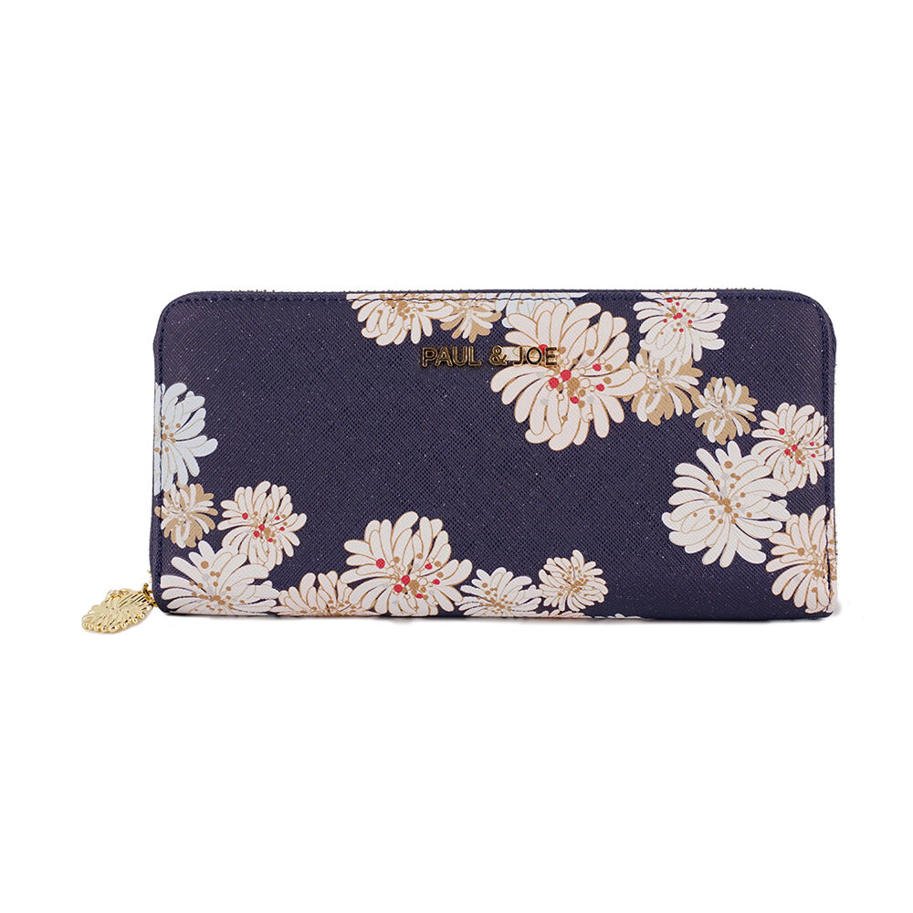 PAUL&JOE「ラウンド束入れ／クリザンテーム　ラメ　／ＰＡＵＬ　＆　ＪＯＥ」|財布|ネイビー