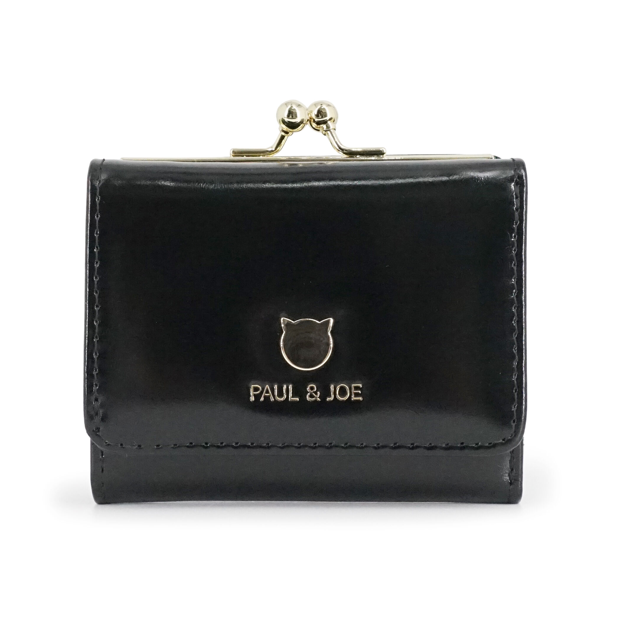 PAUL&JOE「口金ミニ財布／ＳＭＡＬＬ　ＣＡＴ　ＦＡＣＥ　ＭＥＴＡＬ」|財布|ブラック