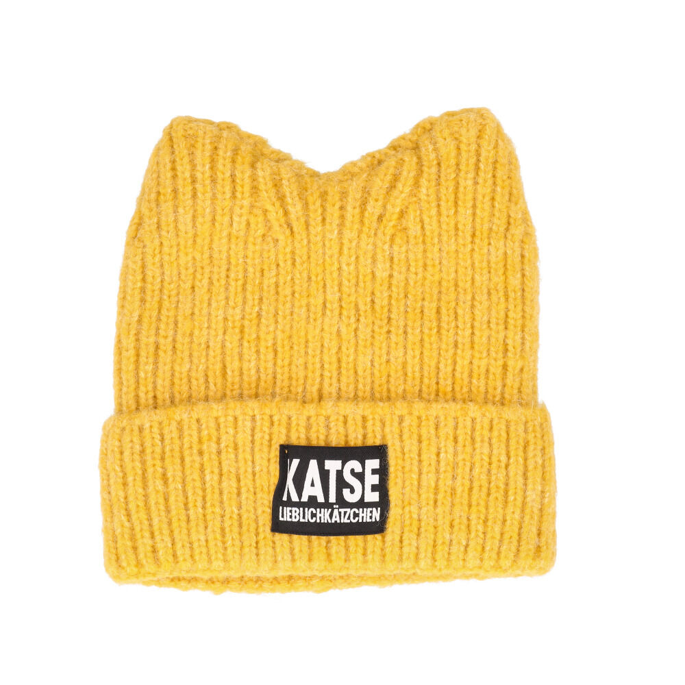 BACKYARD FAMILY「ニット帽 猫耳 通販 ニットキャップ 帽子 キャップ レディース ネコ耳 秋冬 冬小物 かわいい」|ニット帽|イエロー1