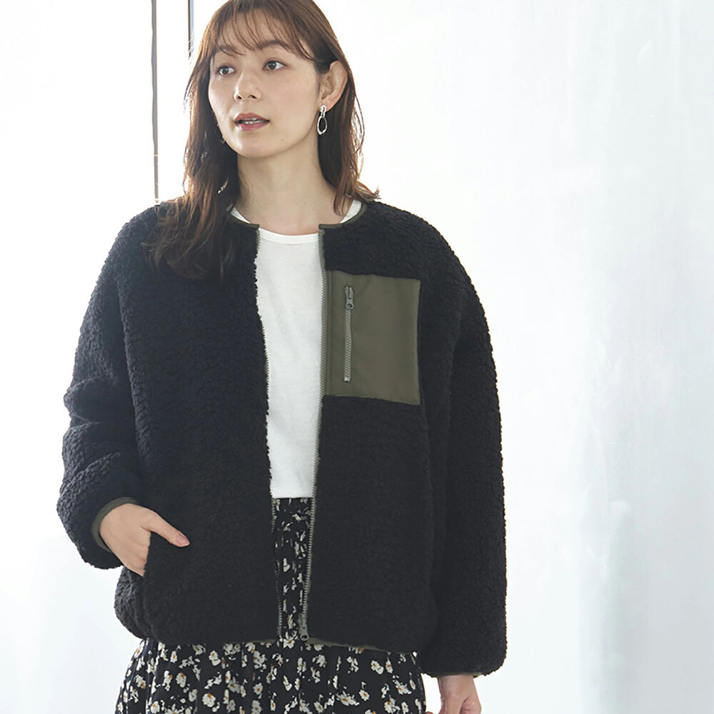 BACKYARD FAMILY「ショート丈 ノーカラーコート レディース 通販 ノーカラージャケット ブルゾン ジャンパー」|その他|その他1