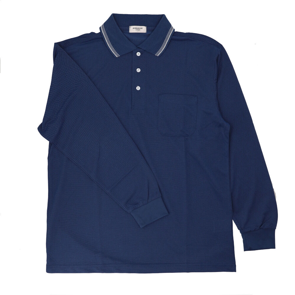 BACKYARD FAMILY「ポロシャツ メンズ 長袖 通販 長袖ポロシャツ カジュアル シンプル 吸汗速乾 男性 通気性 紳士」|その他|ブルー2