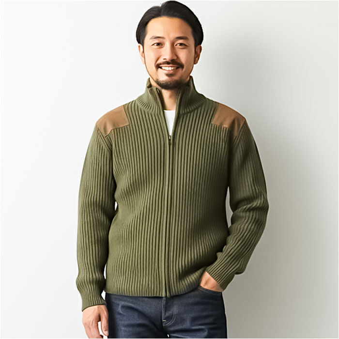 BACKYARD FAMILY「ジップアップセーター メンズ 通販 ミリタリーセーター コマンドセーター ジップアップ ニット」|その他|