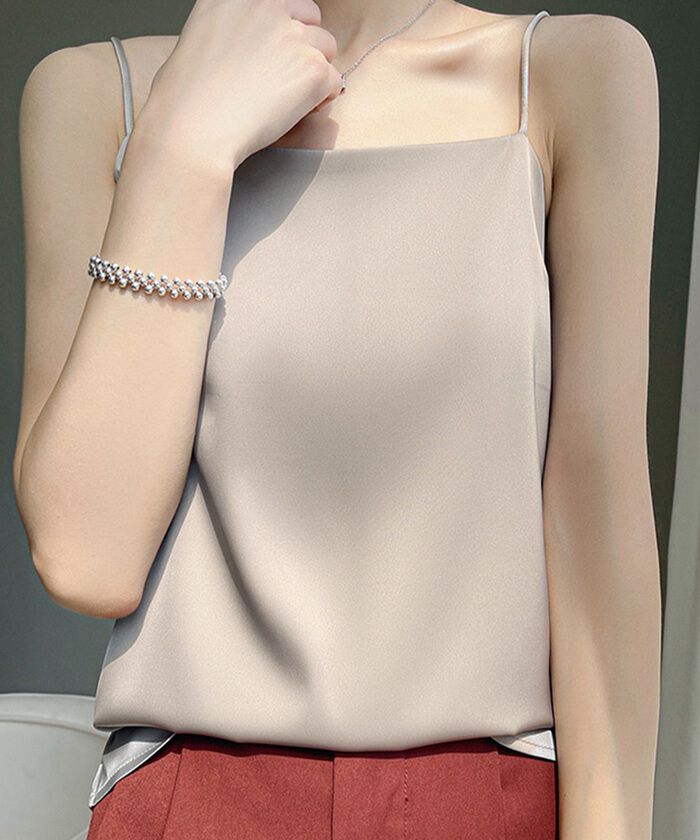 BACKYARD FAMILY「キャミソール カップなし 通販 サテン キャミ サテンキャミ さらさら 透けにくい レディース」|その他|