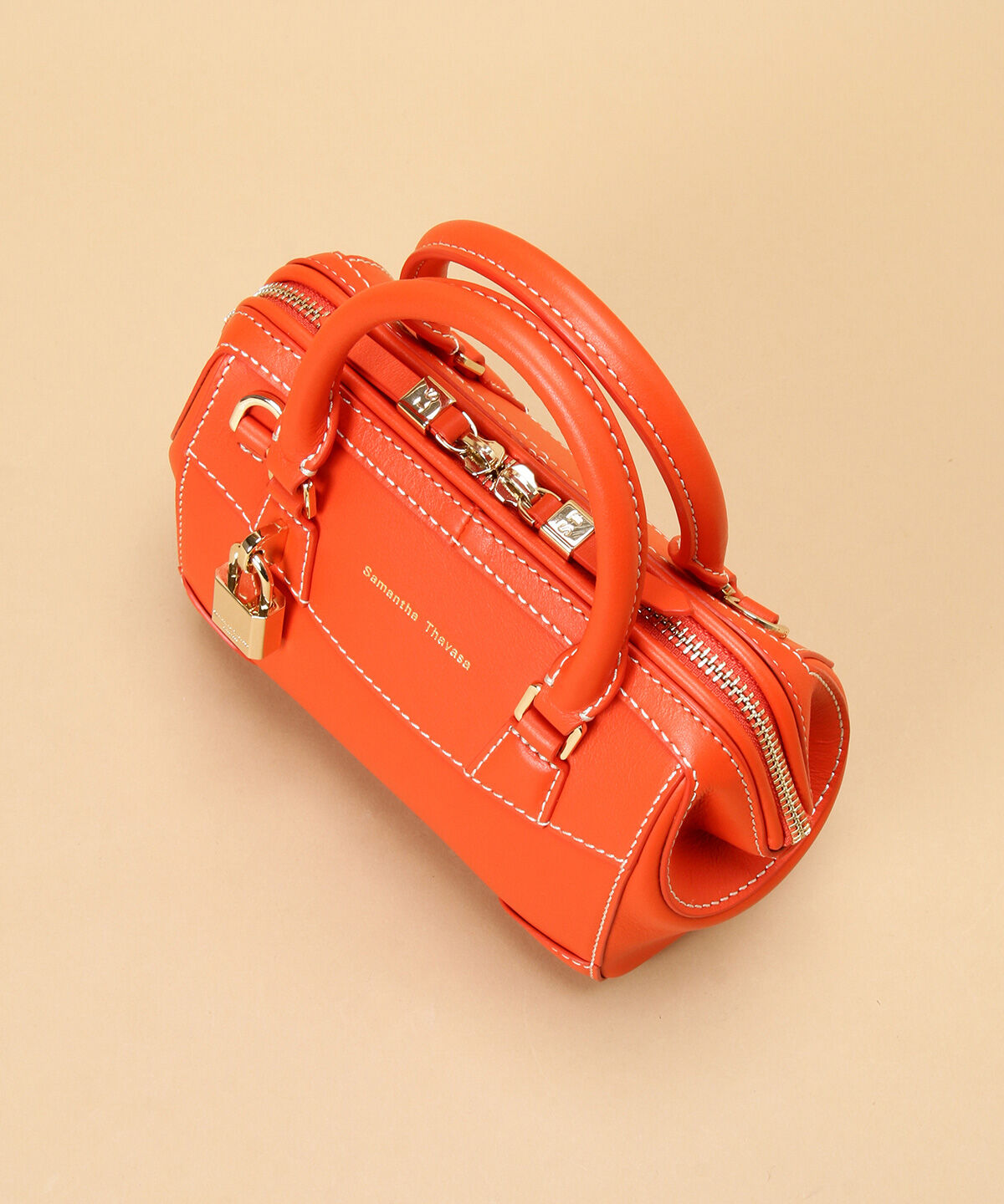 Samantha Thavasa「イタリアンカーフレザー ボストンバッグ 小サイズ」|ハンドバッグ|