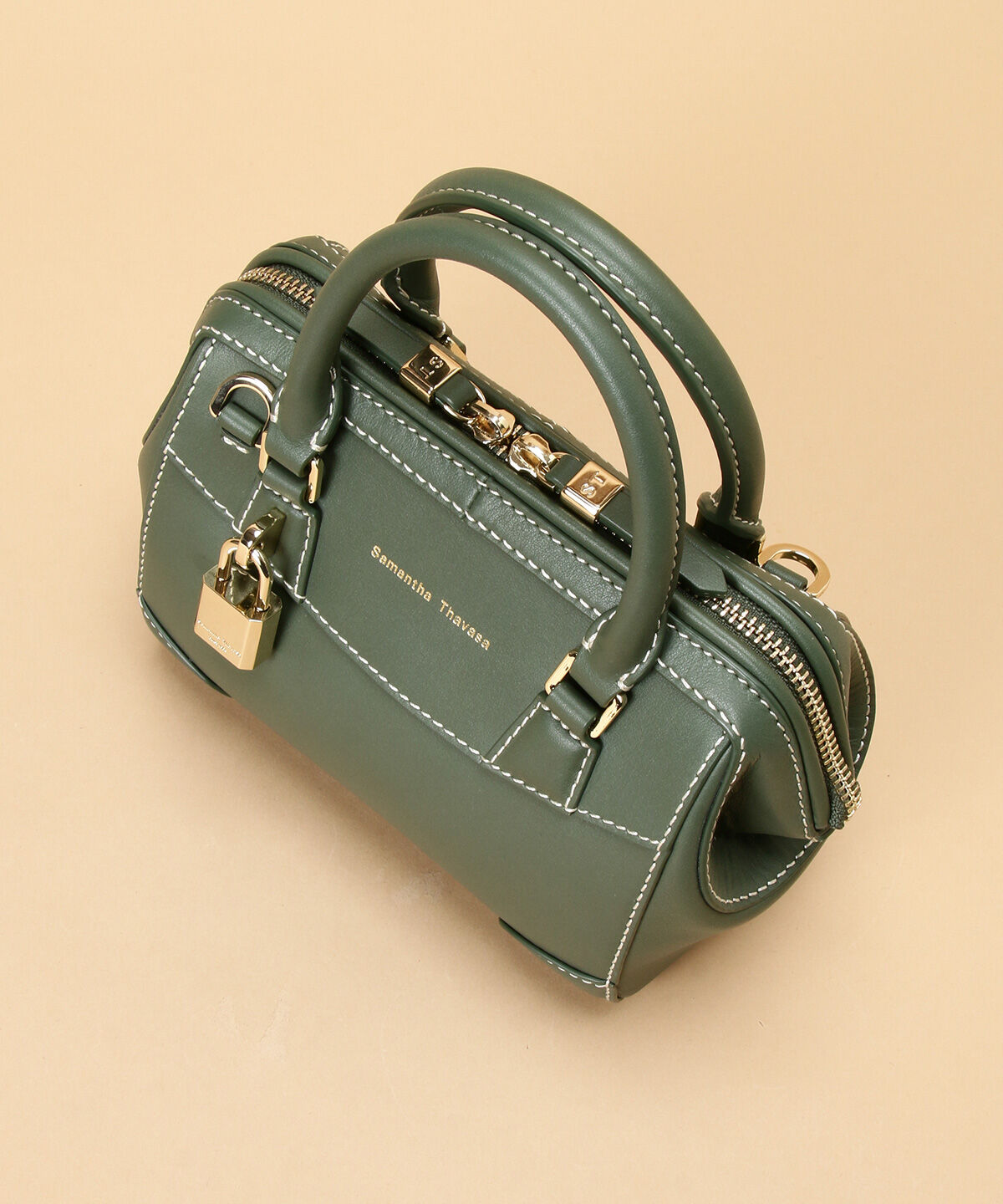 Samantha Thavasa「イタリアンカーフレザー ボストンバッグ 小サイズ」|ハンドバッグ|