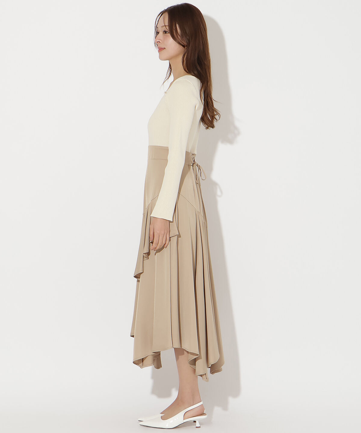 アンドクチュール「アシメスカートドッキングワンピース」|ワンピース|