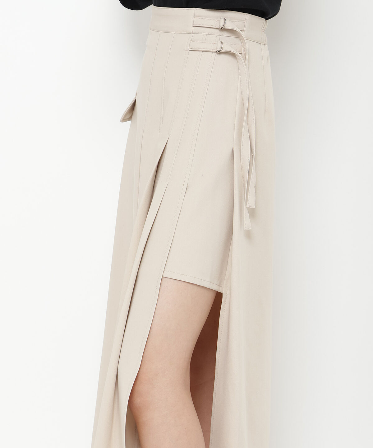 REDYAZEL「アシメソフトプリーツスカート」|フレア|