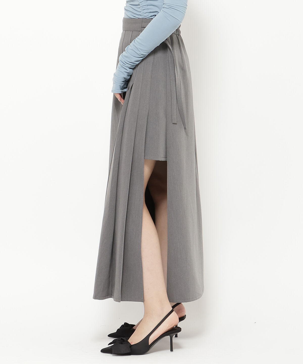 REDYAZEL「アシメソフトプリーツスカート」|フレア|