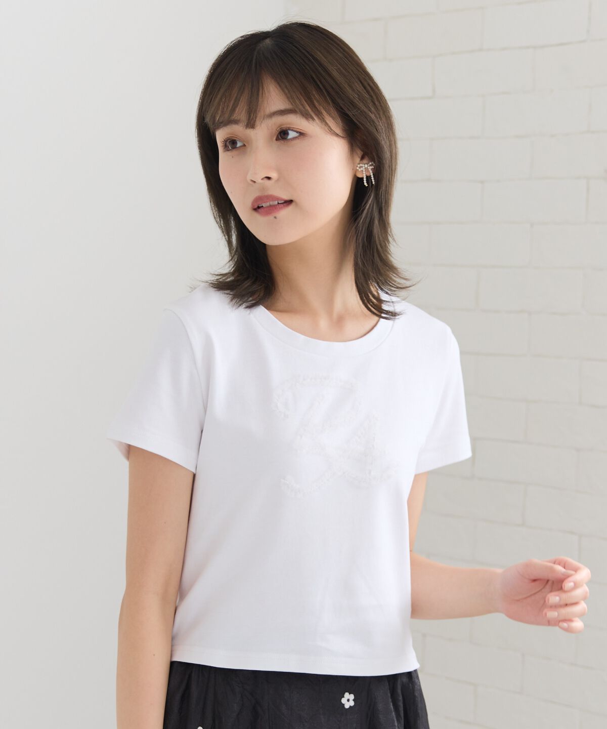 REDYAZEL「チュールフリルRAロゴTシャツ」|Tシャツ・カットソー|