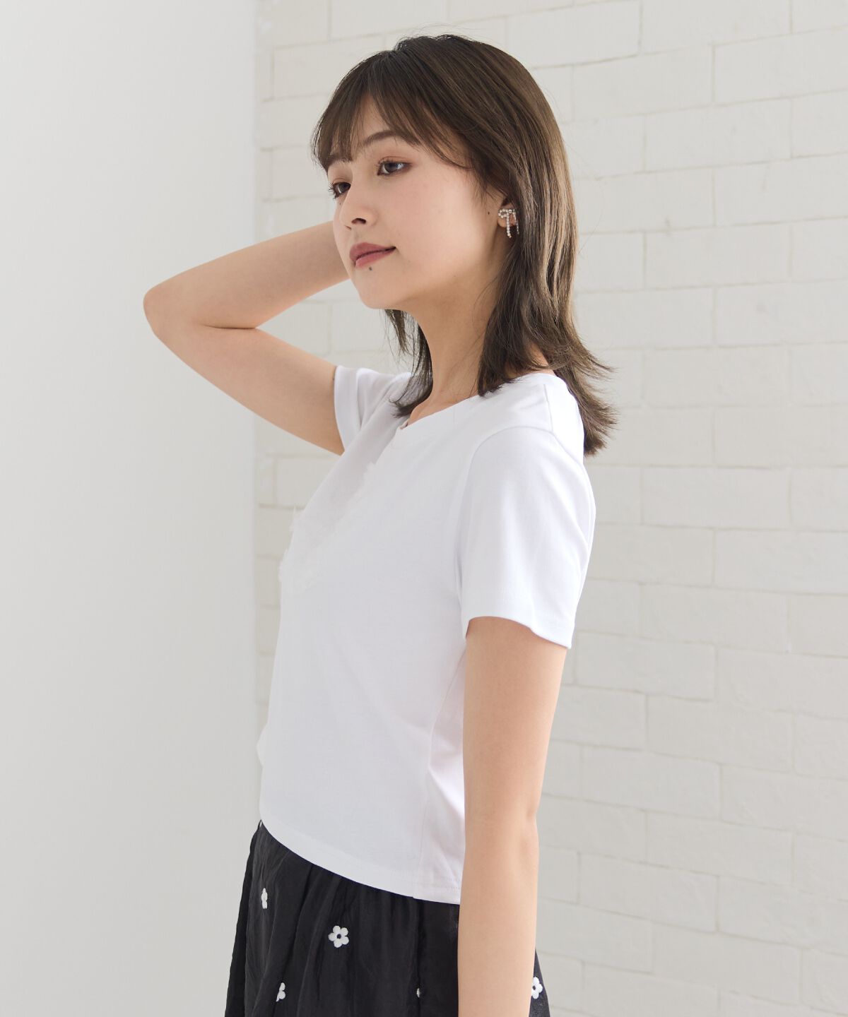 REDYAZEL「チュールフリルRAロゴTシャツ」|Tシャツ・カットソー|