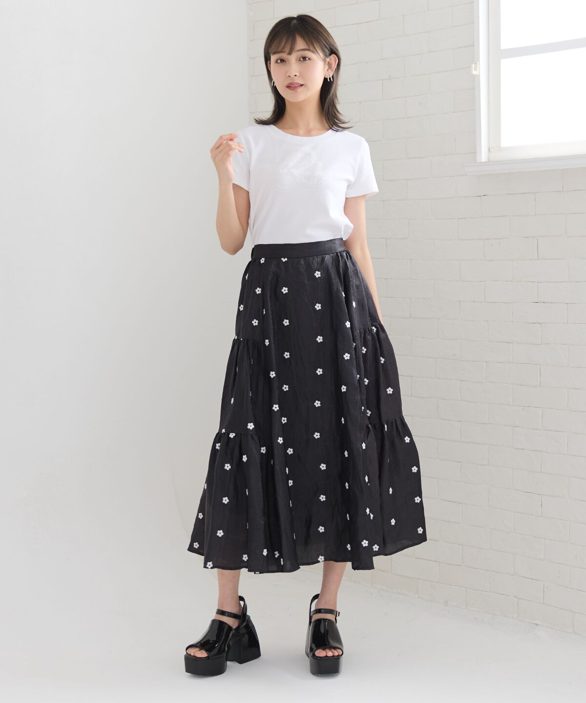 REDYAZEL「チュールフリルRAロゴTシャツ」|Tシャツ・カットソー|