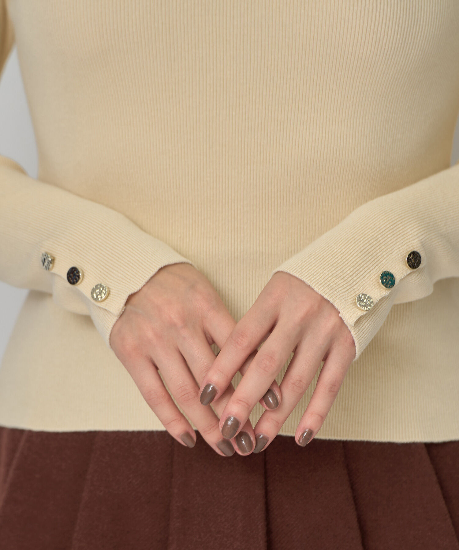 REDYAZEL「2WAYハイネックボタンニットトップス」|ニット・セーター|