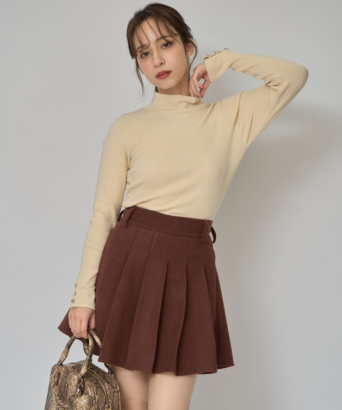 REDYAZEL「2WAYハイネックボタンニットトップス」|ニット・セーター|