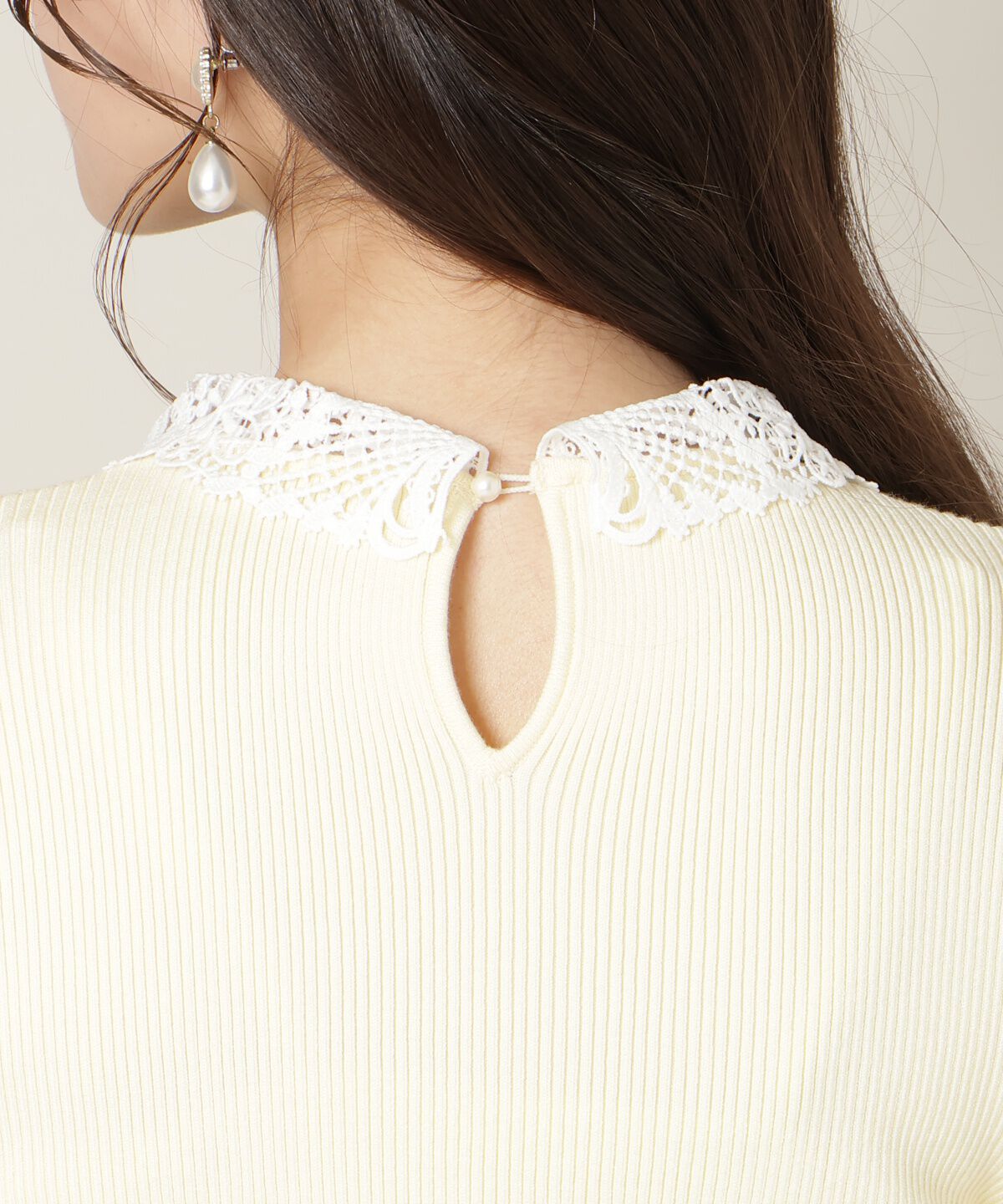 WILLSELECTION「リボンレースカラーフレアスリーブニット」|ニット・セーター|