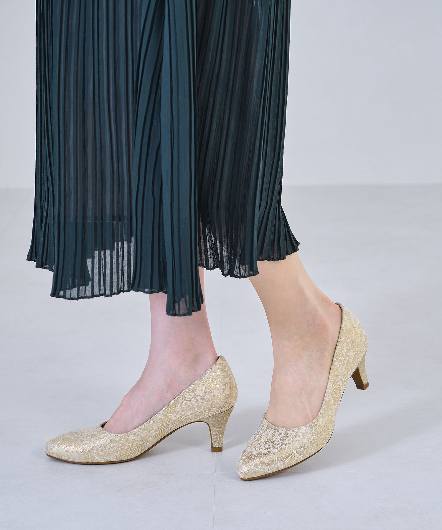 ORiental TRaffic「【アウトレット価格】グリッターヒールレースパンプス/R-2013 レース トレンド 人気」|パンプス|