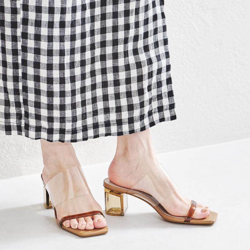 ORiental TRaffic「【アウトレット価格】PVCダブルベルトクリアヒールサンダル/21242」|サンダル|