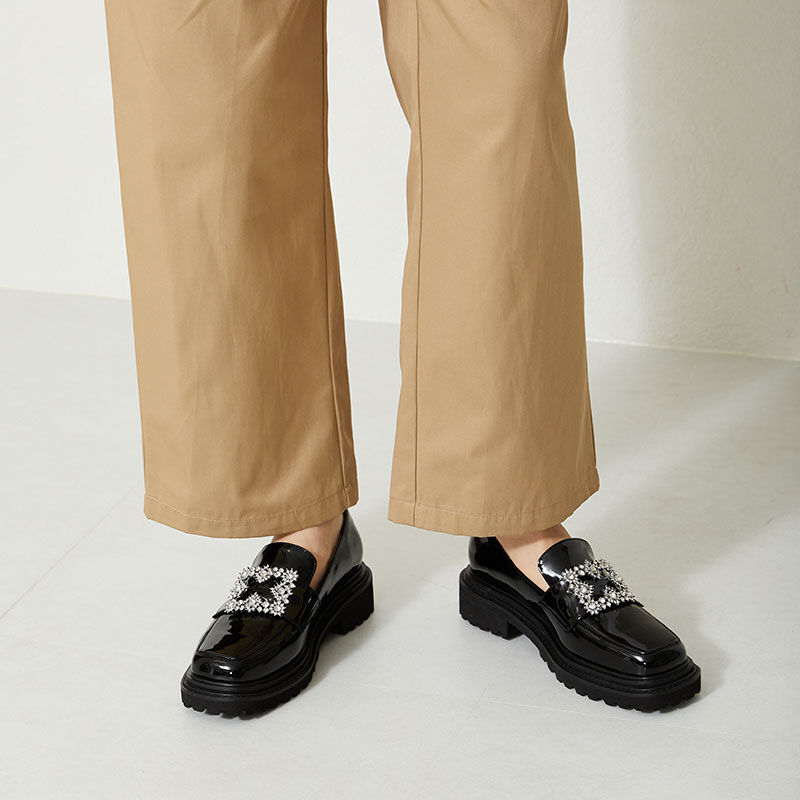 ORiental TRaffic「ビジューモチーフエナメルローファー/31113」|パンプス|