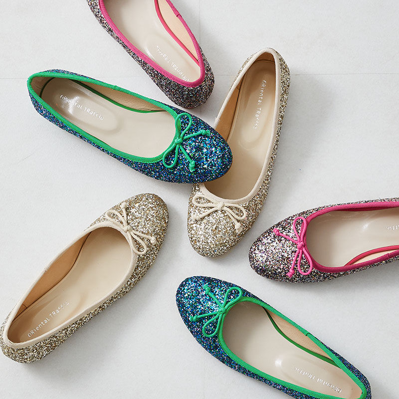 ORiental TRaffic「グリッターバレエシューズ/31125」|パンプス|BLUE