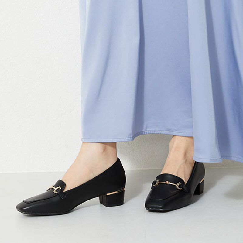 WA Oriental TRaffic「メタリックラインビットヒールローファー/32101」|パンプス|BLACK