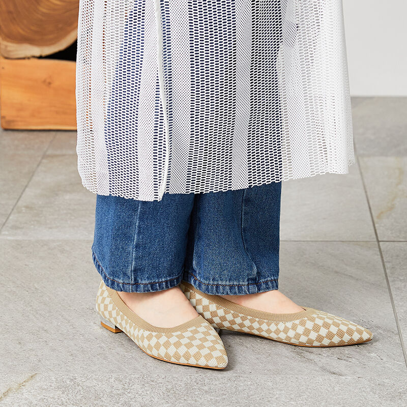 ORiental TRaffic「【アウトレット価格】ポインテッドトゥニットパンプス/31127 フラット ニット ポインテッドトゥ 人気」|パンプス|