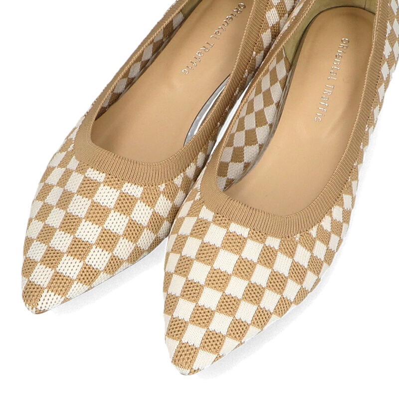 ORiental TRaffic「【アウトレット価格】ポインテッドトゥニットパンプス/31127 フラット ニット ポインテッドトゥ 人気」|パンプス|