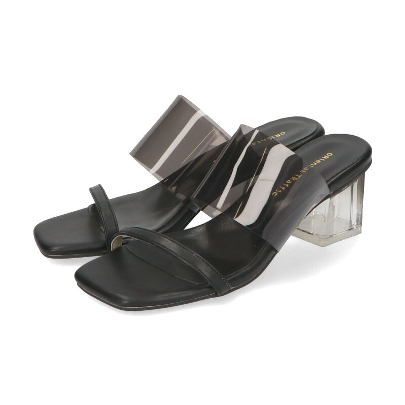 ORiental TRaffic「【アウトレット価格】異素材クリアヒールミュールサンダル/31236」|サンダル|