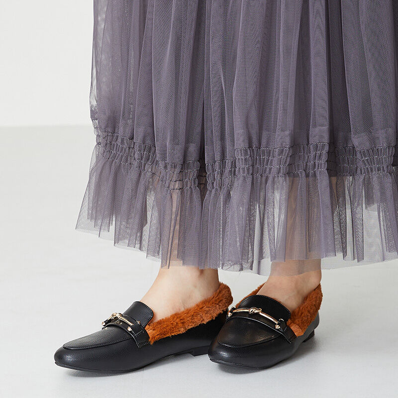 ORiental TRaffic「ゴールドモチーフファーローファー/31307」|パンプス|