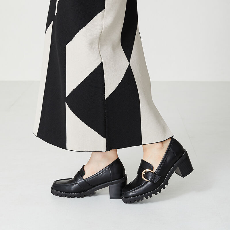 ORiental TRaffic「タンクソールバックルベルトローファー/31309」|パンプス|BLACK