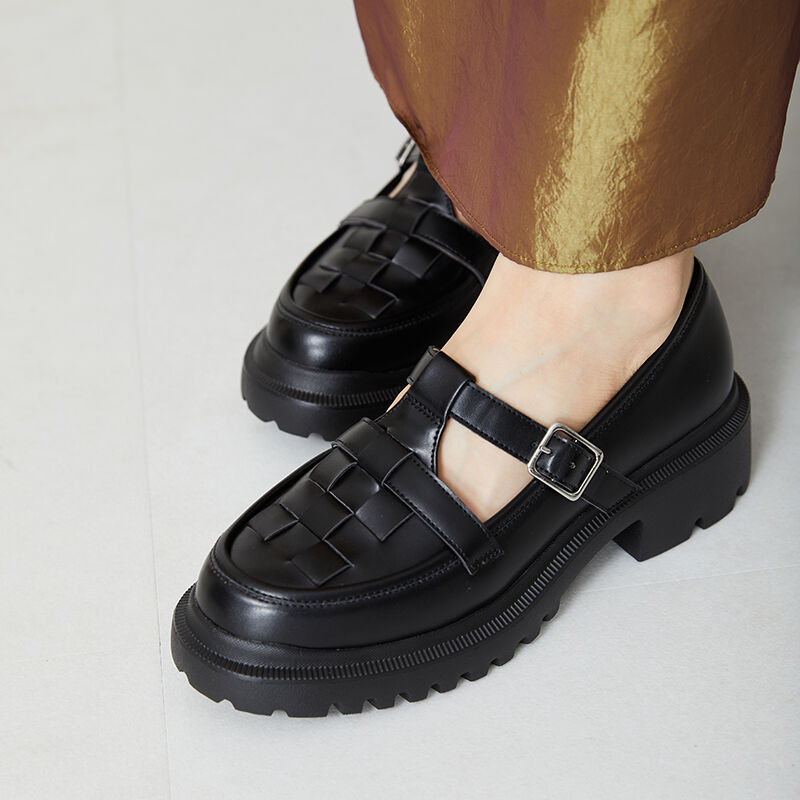 ORiental TRaffic「編み込みTストラップシューズ/31306」|パンプス|