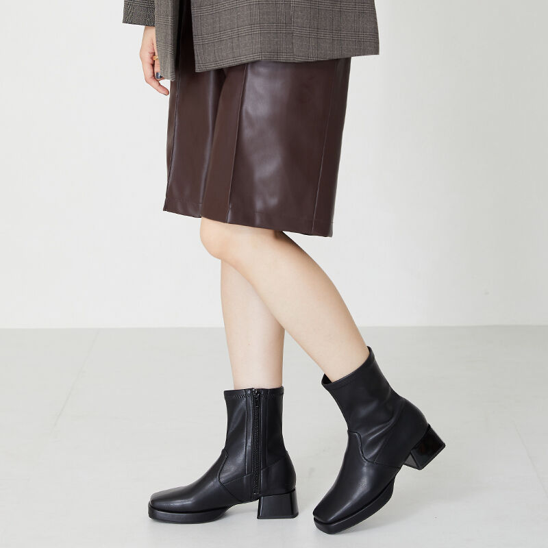 WA Oriental TRaffic「プラットフォームストレッチブーツ/32405」|ショートブーツ|BLACK