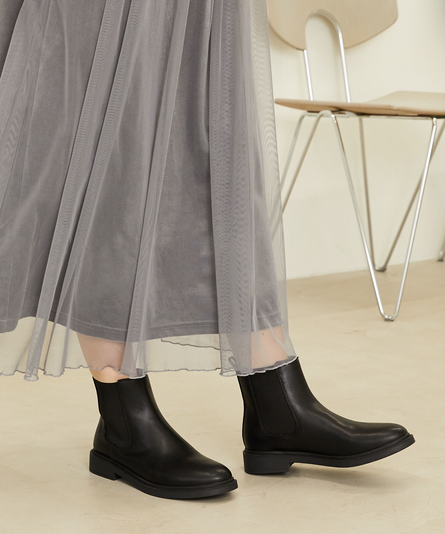 WA Oriental TRaffic「フラット サイドゴア ショートブーツ /32403 ヒール3.5ｃｍ」|ショートブーツ|