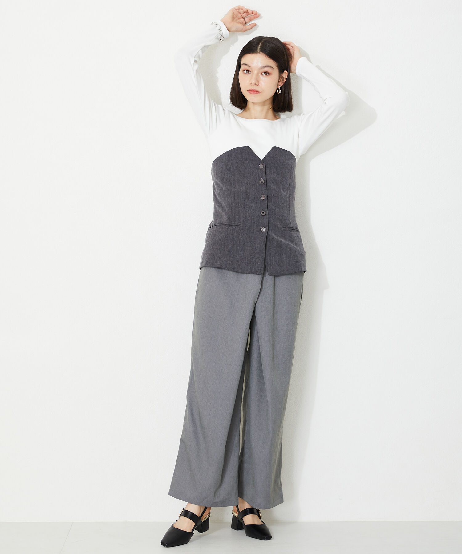 ORiental TRaffic「【トレンド】変形ヒールバックストラップパンプス/41101 パンプス 人気 売れてる スクエアトゥ」|サンダル|