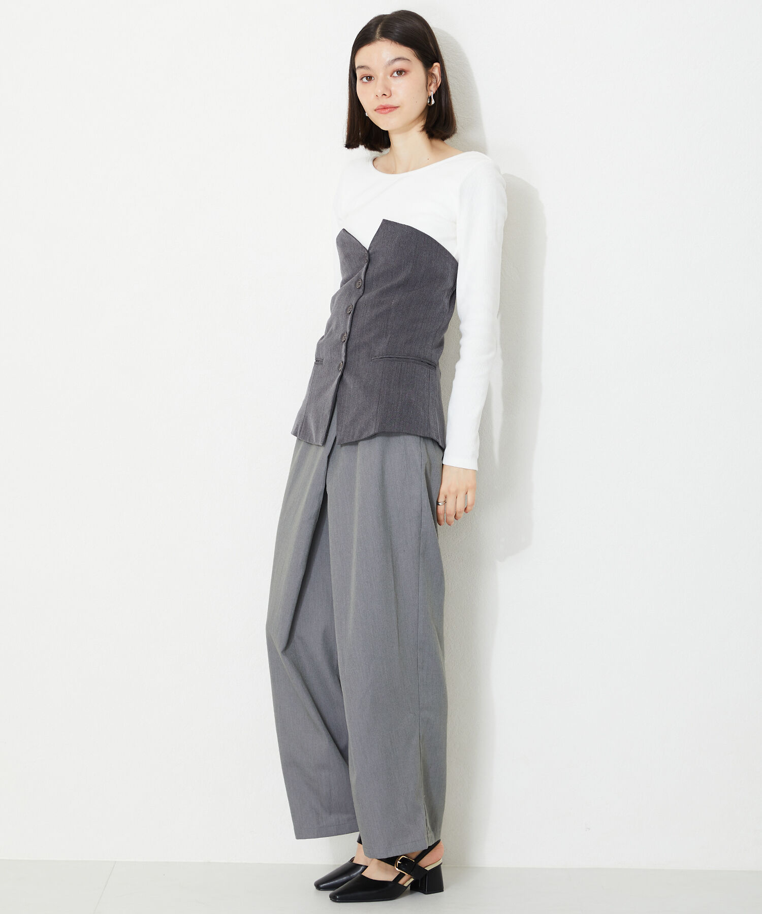 ORiental TRaffic「【トレンド】変形ヒールバックストラップパンプス/41101 パンプス 人気 売れてる スクエアトゥ」|サンダル|