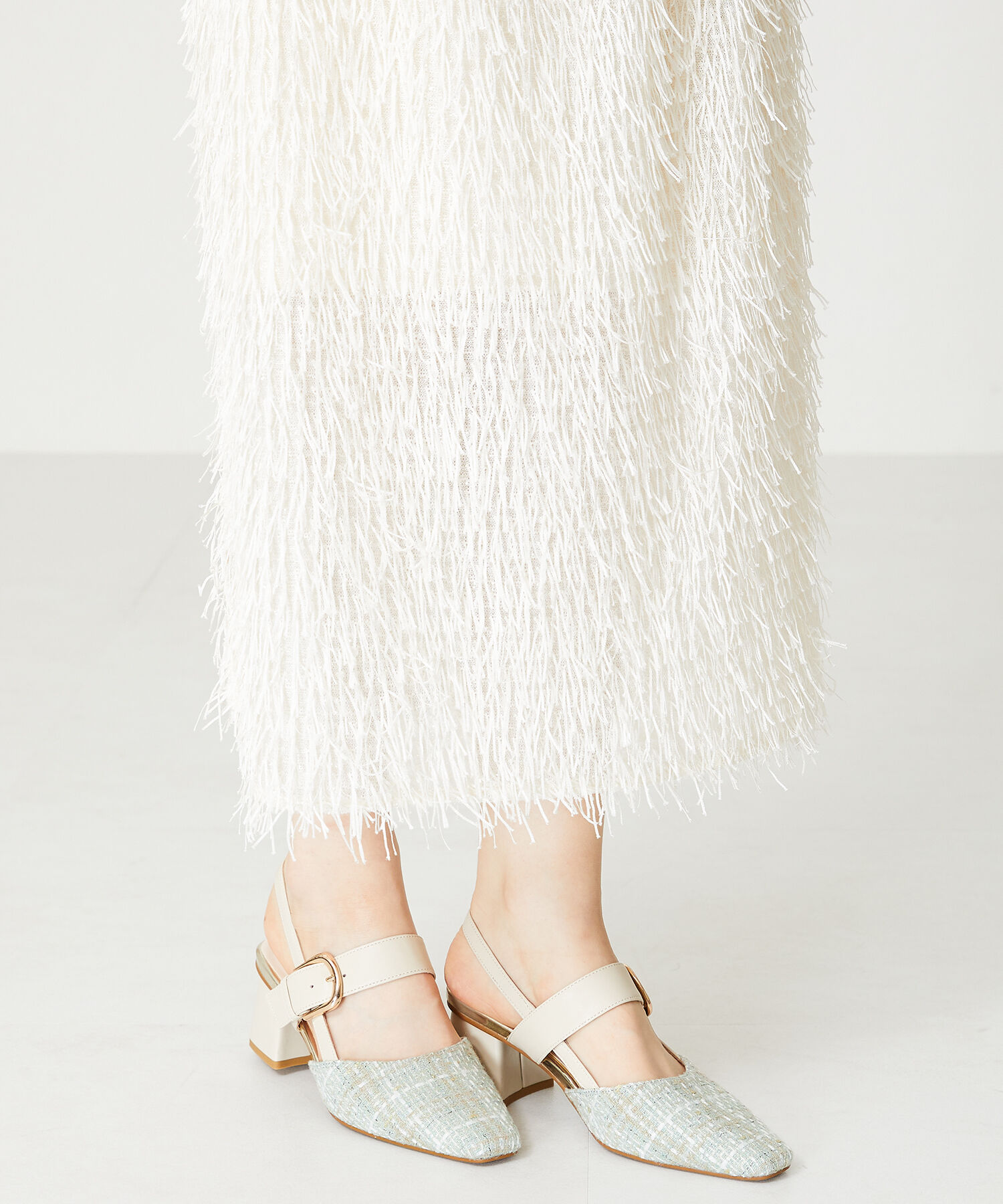 ORiental TRaffic「【トレンド】変形ヒールバックストラップパンプス/41101 パンプス 人気 売れてる スクエアトゥ」|サンダル|