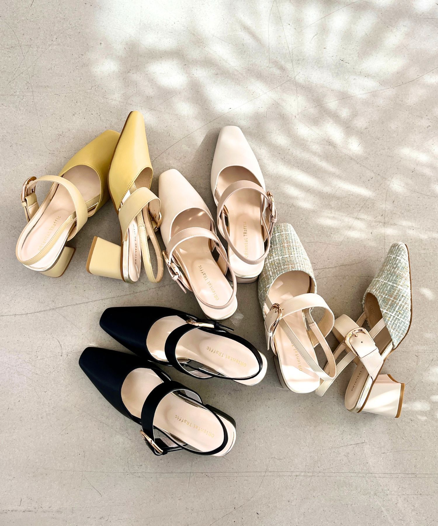 ORiental TRaffic「【トレンド】変形ヒールバックストラップパンプス/41101 パンプス 人気 売れてる スクエアトゥ」|サンダル|