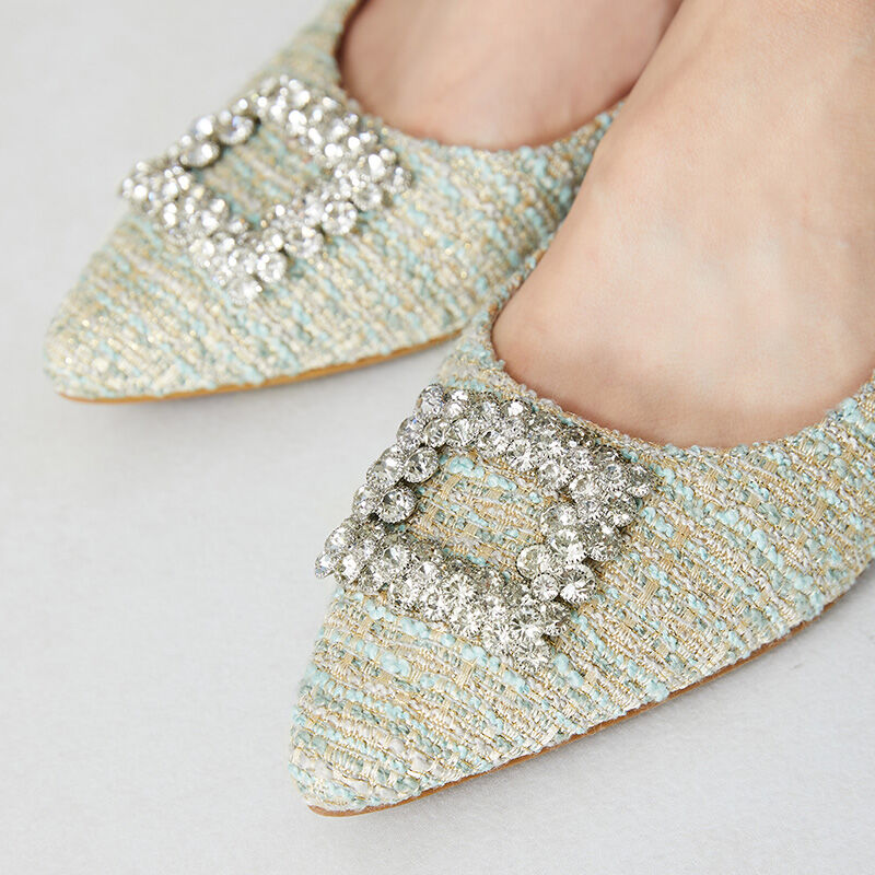 ORiental TRaffic「ビジューモチーフポインテッドトゥパンプス/41113 フラット」|パンプス|