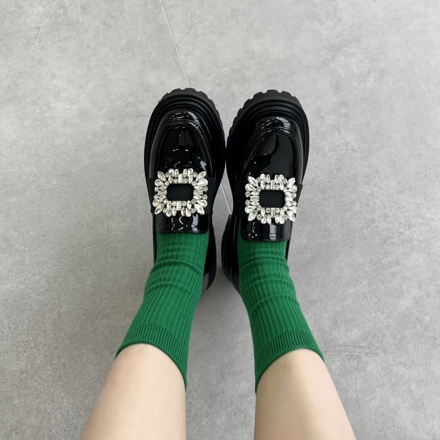 ORiental TRaffic「ビジューストラップ厚底シューズ/41118」|パンプス|BLACK