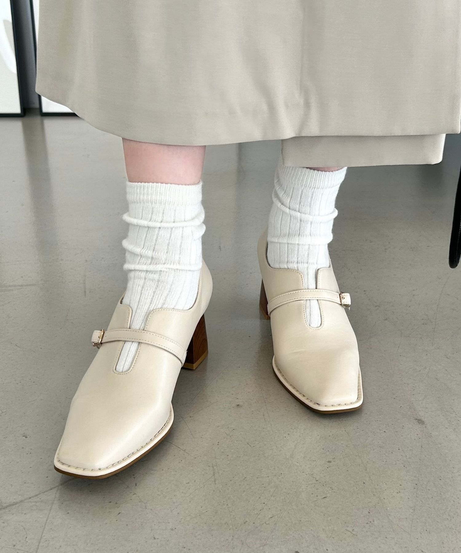 ORiental TRaffic「【トレンド】ウッドヒール甲深パンプス/41119 パンプス」|パンプス|