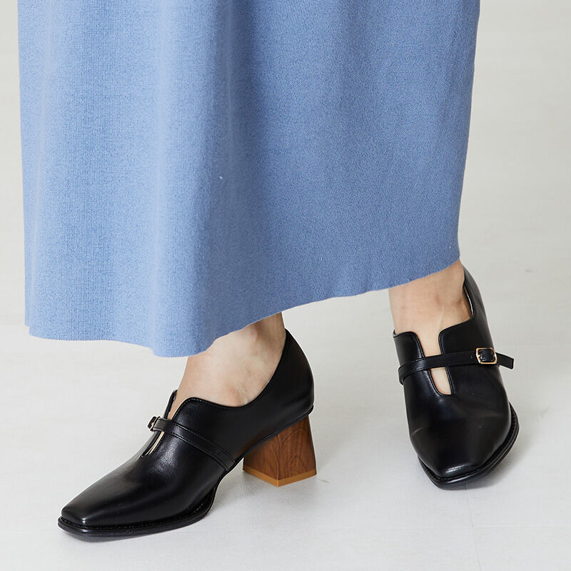 ORiental TRaffic「【トレンド】ウッドヒール甲深パンプス/41119 パンプス」|パンプス|