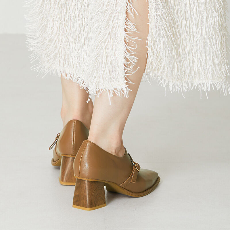 ORiental TRaffic「【トレンド】ウッドヒール甲深パンプス/41119 パンプス」|パンプス|