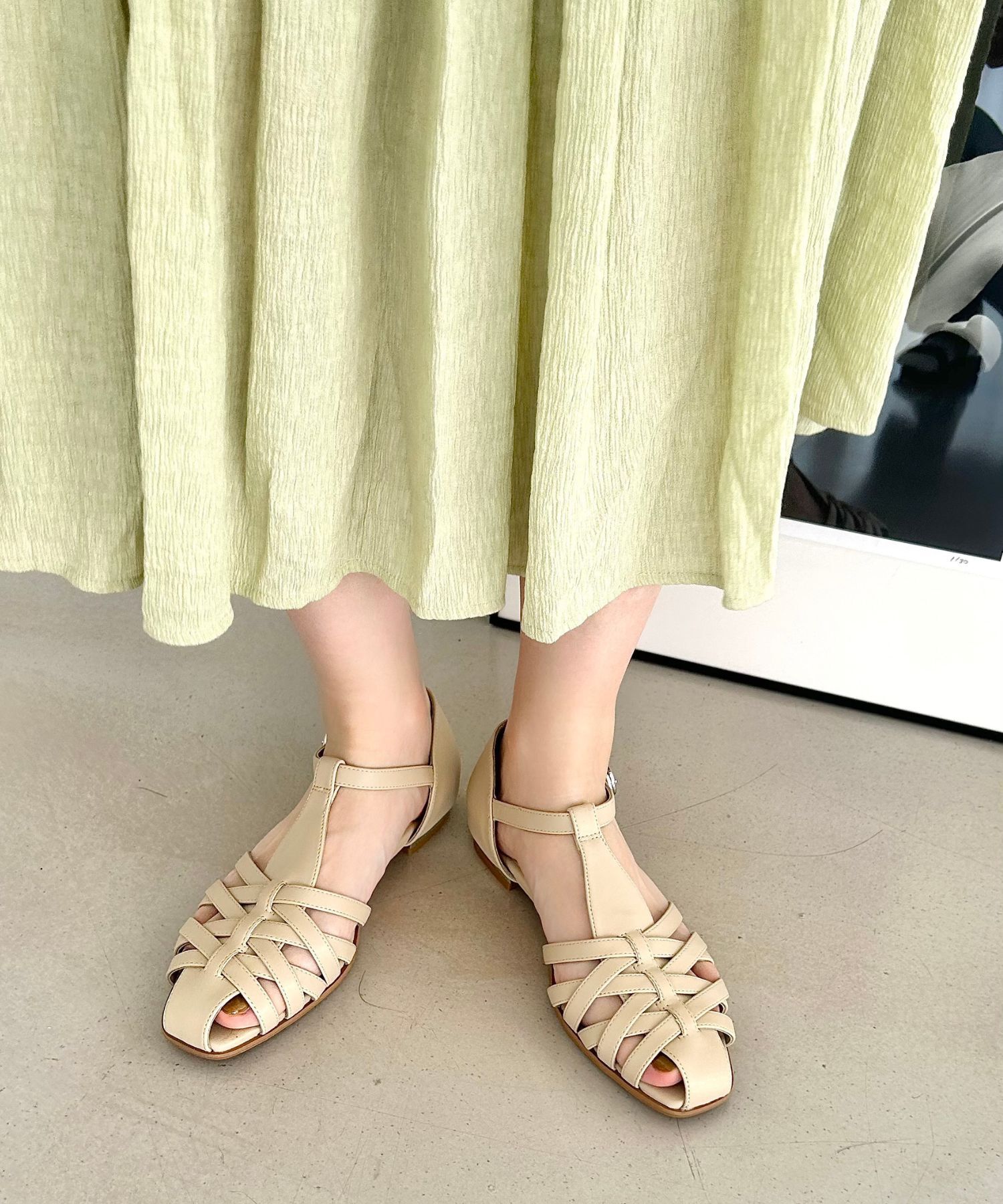 WA Oriental TRaffic「【トレンド】メタリックヒールグルカシューズ/42112 グルカサンダル 人気 カジュアル」|サンダル|