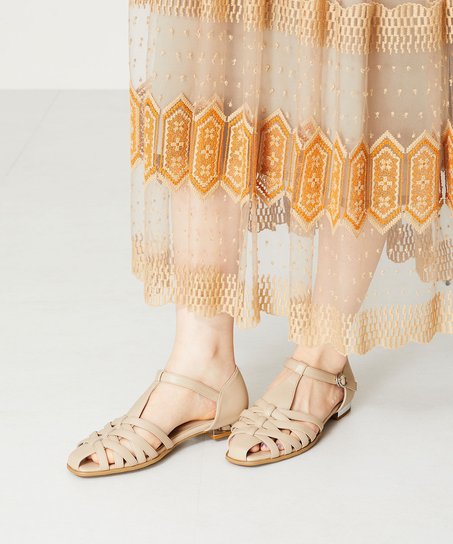 WA Oriental TRaffic「【トレンド】メタリックヒールグルカシューズ/42112 グルカサンダル 人気 カジュアル」|サンダル|