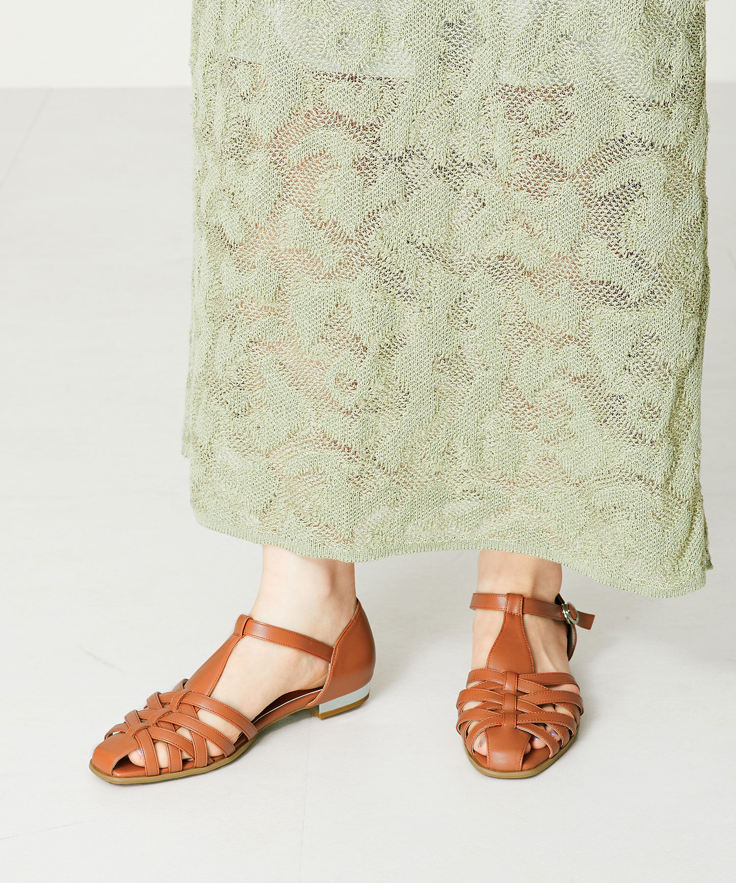 WA Oriental TRaffic「【トレンド】メタリックヒールグルカシューズ/42112 グルカサンダル 人気 カジュアル」|サンダル|